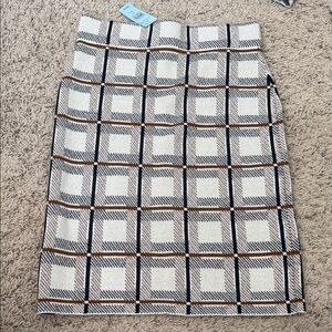 NWT New Women’s Ann Taylor plaid knit stretch skirt sz XS Petite plaid